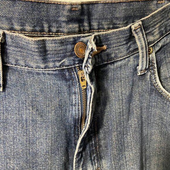 Wrangle Men Premium Denim Jeans Size 36 x 29 Relaxed Straight Blue Small Flaw - Picture 6 of 9